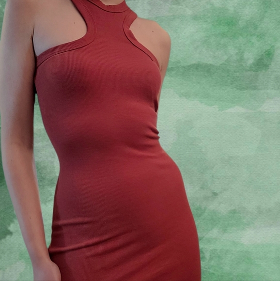 DYNAMITE Ribbed Racer Midi Dress - Picture 2 of 2